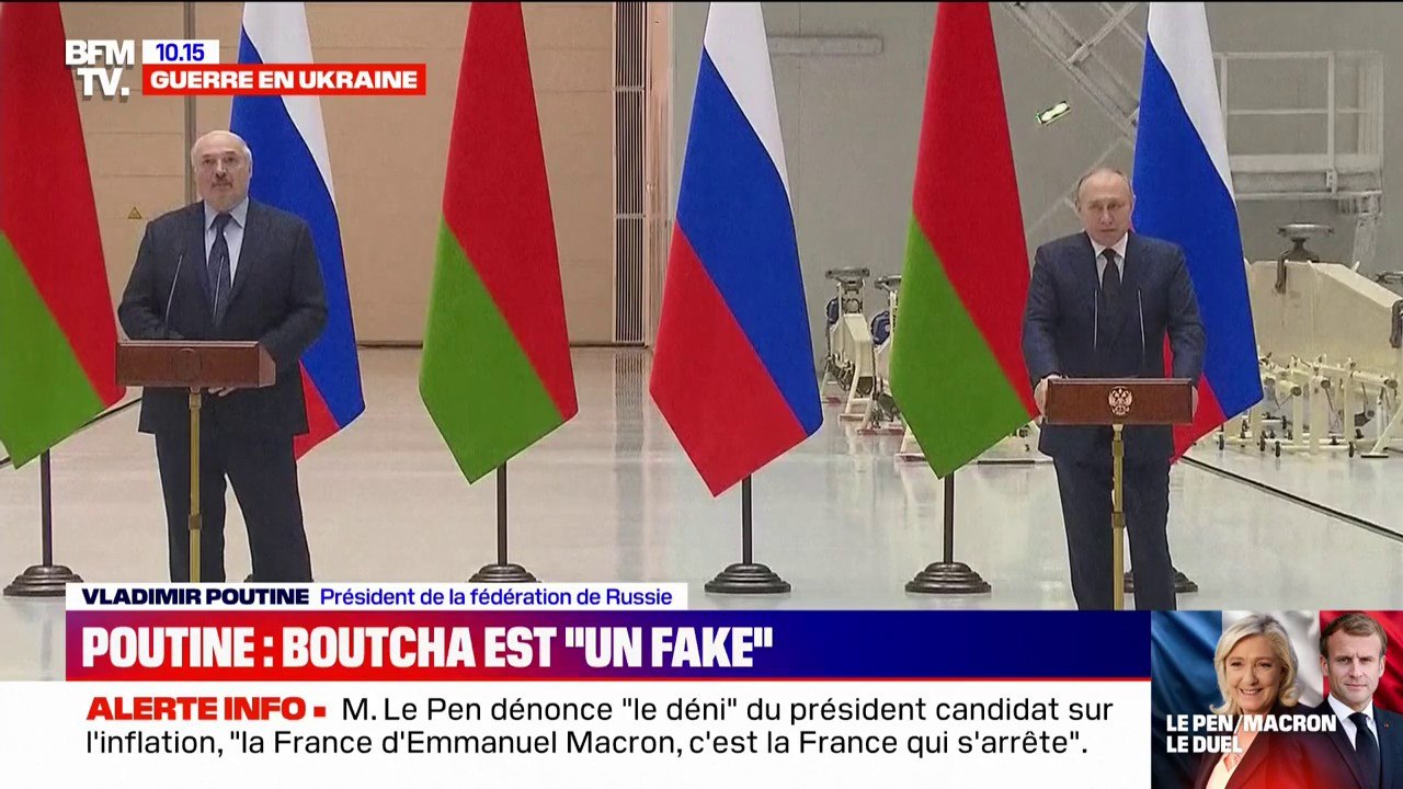 "On sait comment ont été acheminé les corps et comment a été créé cette mise en scène": Vladimir Poutine maintient que le massacre de Boutcha est un "fake"