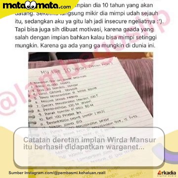 Viral Deretan 24 Impian Wirda Mansur, Warganet: Bill Gates Enggak Segininya