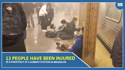 13 people have been injured in a shootout at Subway station in Brooklyn