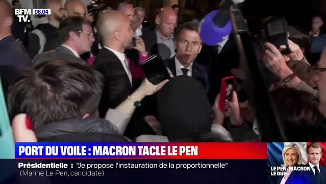 Regardez Emmanuel Macron face à une femme voilée: Vous êtes féministe et vous portez le voile. C'est la meilleure des réponses aux bêtises que j'entends - VIDEO