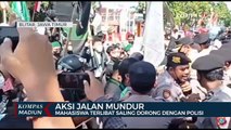 Aksi Jalan Mundur, Mahasiswa Terlibat Saling Dorong Dengan Polisi