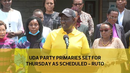 UDA Party primaries set for Thursday as scheduled - Ruto