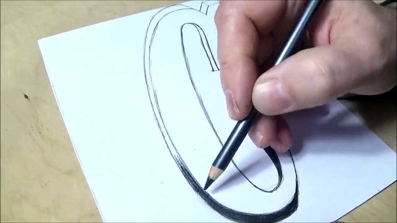 ONLY ONE PENCIL - How to Draw Letter C in Western Style - 3D Trick Art