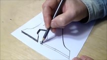 Only with Graphite Pencil - Drawing Ghotic Type Letter A