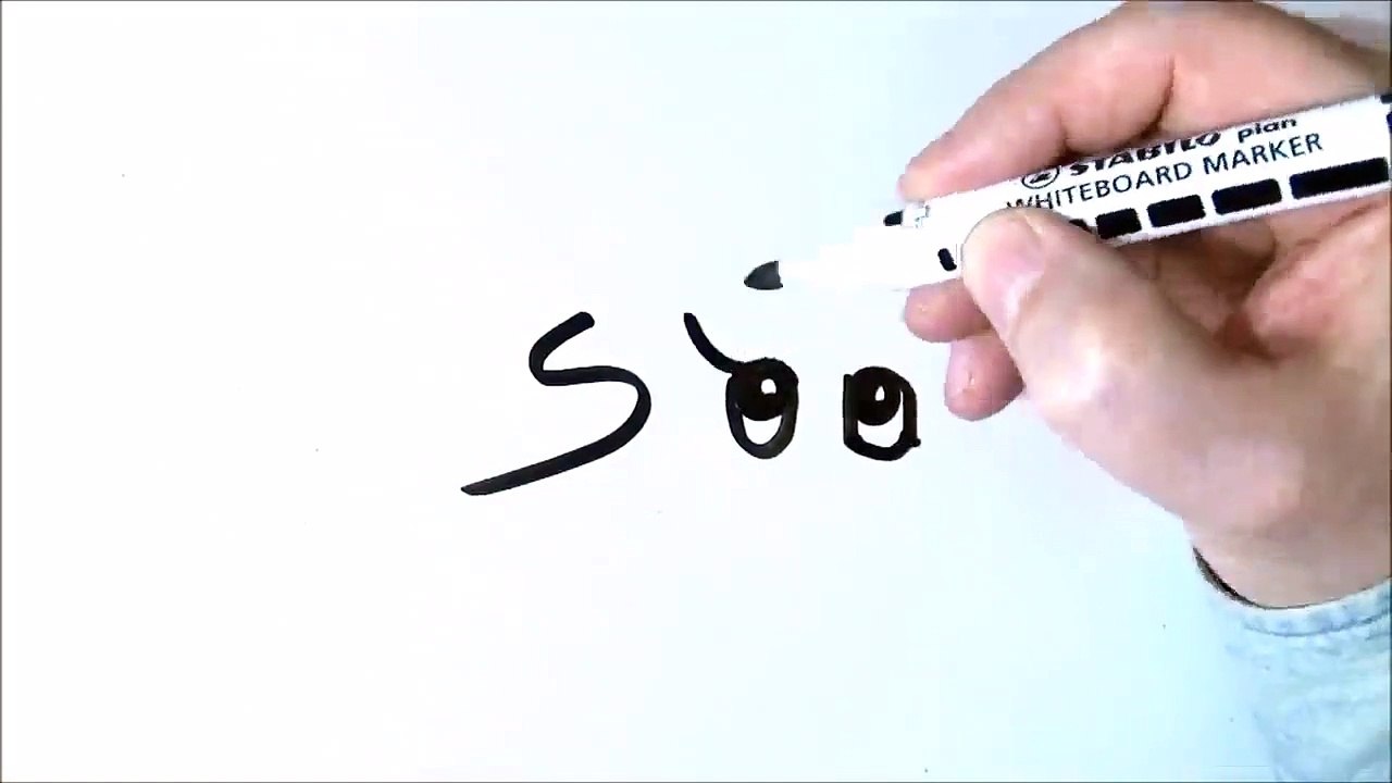How to Turn Words Sun Into a Cartoon - Easy Tutorial for Kids