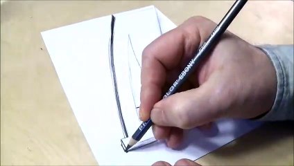 Only One Pencil - How to Draw 3D Letter A in Western Style Font