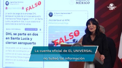 Muestran en La Mañanera tuit falso de EL UNIVERSAL