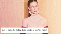 Marina Ruy Barbosa mescla vestido nude com peças em vermelho e look divide opiniões na web