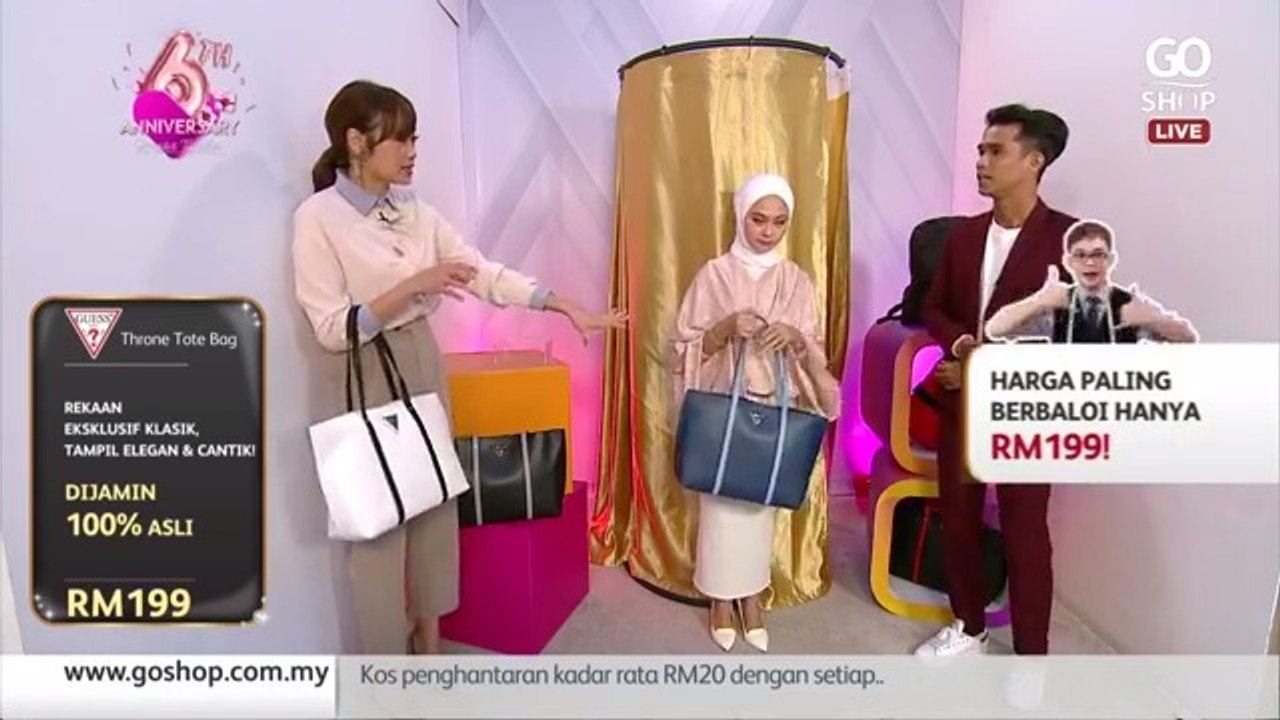 [BerGaaya bersama Rai & Kim] Guess Throne Tote Bag & Easy All Nylon Foldable Travel Set