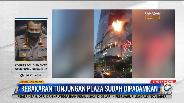 Polisi Sterilisasi Area Kebakaran Mal Tunjungan Plaza Surabaya