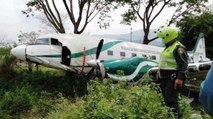 Avión de la Policía se salió de la pista: al menos cuatro heridos de gravedad