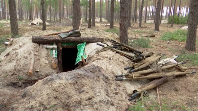 Russian troops leave mines, trenches, graffiti and garbage for Lubyanka villagers in Ukraine