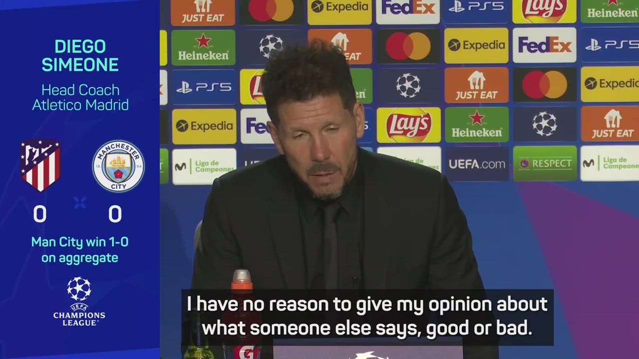 Praise can hide criticism - Simeone on Guardiola and Champions League exit