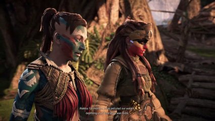 Horizon Forbidden West - The Blood Choke: Thornmarsh: Talk to Atekka (Hekkaro, Your Role) Cutscene