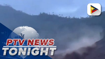 Tense moments as family onboard banca tries to escape wave of mud and soil in Abuyog, Leyte