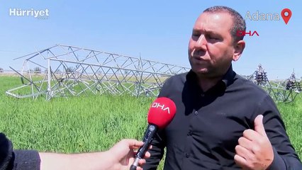 Demirleri çalınan yüksek gerilim hattı direği devrildi