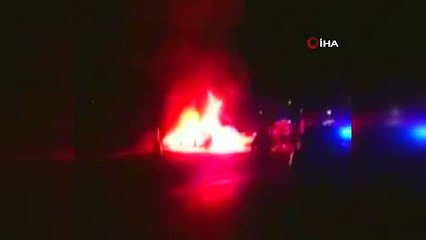 Kayseri’de kaza yapan otomobil alev aldı: 4 yaralı