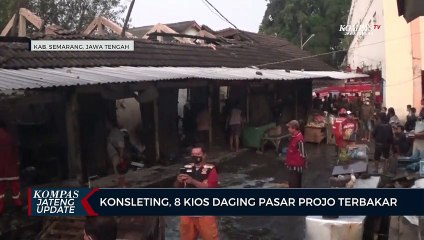 Korsleting, 8 Kios Daging Pasar Projo Terbakar