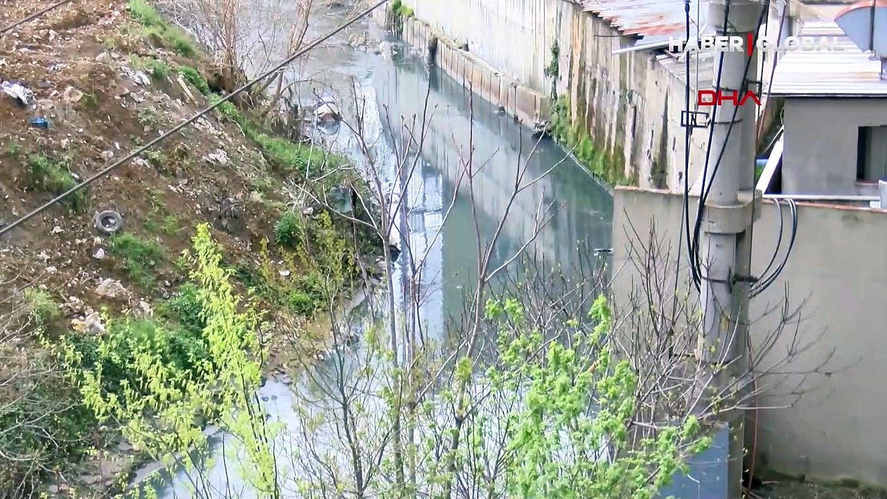 Marmara Denizi'ne dökülen Ayamama Deresi siyaha döndü!