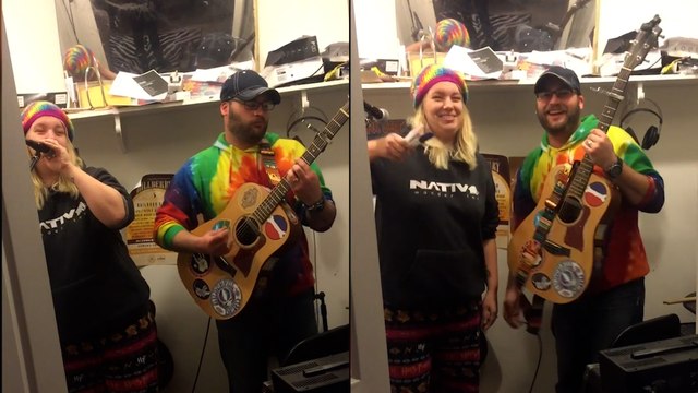 Adorable moment wife announces pregnancy during husband’s jam session