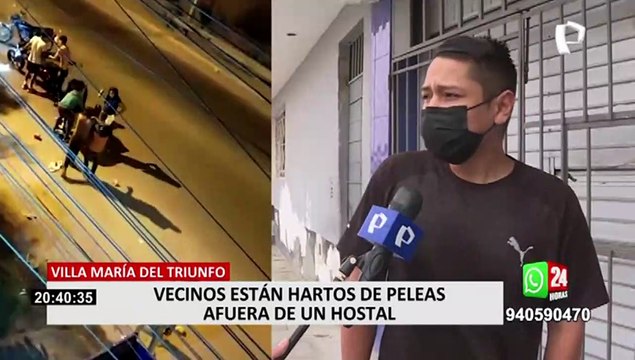 VMT: Vecinos denuncian constantes peleas de extranjeros en las afueras de un hostal