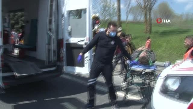 Son dakika haber | TEM Otoyolunda feci kaza... Yoldan çıkan kamyonet yeşillik alana daldı, ağacı devirdi