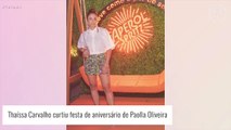 Paolla Oliveira reúne famosos em aniversário de 40 anos e dá primeiro pedaço de bolo para Diogo Nogueira