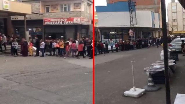 Gaziantep'te uygulamaya geçen 1 liralık indirim kuponu sonrası fırınlarda uzun kuyruklar oluştu