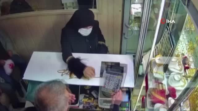 Kadın hırsız, çaldığı kolyenin ağırlığını beğenmeyince 80 bin lira değerinde daha ağırını böyle çaldı