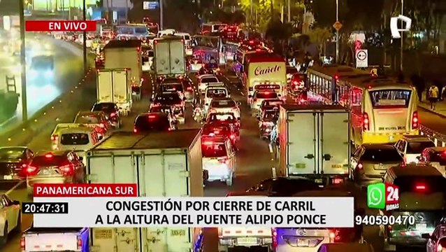 Panamericana Sur: reportan congestión vehicular por cierre de carril y viajes de feriado largo