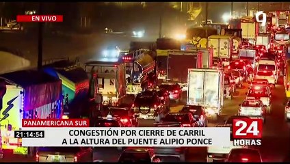 Panamericana Sur: reportan congestión vehicular por cierre de carril  y viajes de feriado largo