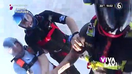 Paracaidista se desmaya en pleno vuelo; se salva de milagro