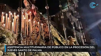 Asistencia multitudinaria de público en la procesión del Jueves Santo de Palma