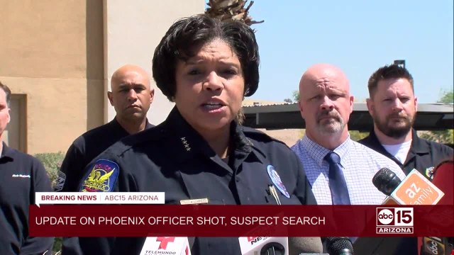Officer critically injured, suspect sought in Phoenix shooting