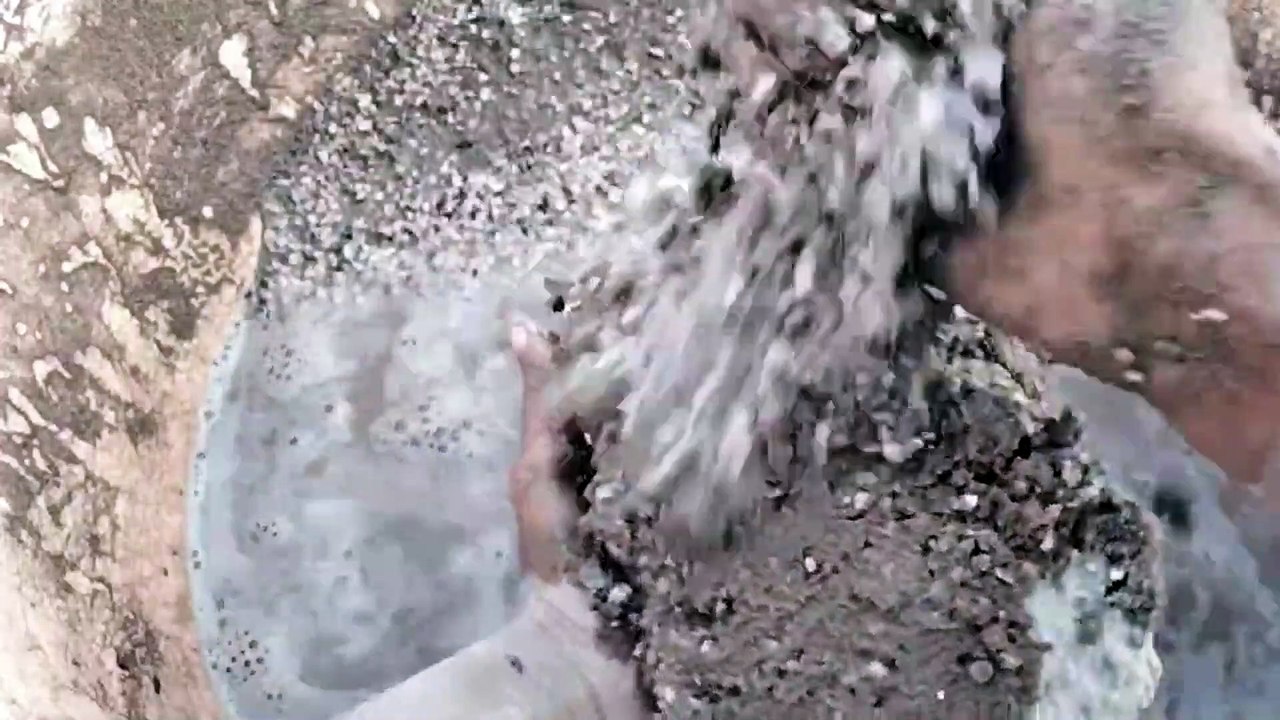 Grainy Stoney Sand Cement Water Crumble Dipping Cr: Sandy Clay ASMR