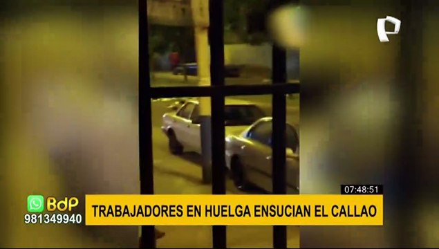 ¡Insólito!: Trabajadores de limpieza en huelga ensucian las calles del Callao