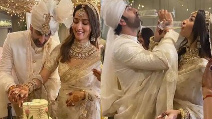 Alia Ranbir Wedding: Alia Ranbir ने केक और शैंपेंन के साथ किया लाइफ को Cheers | FilmiBeat