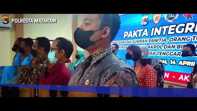Polresta Mataram Laksanakan Pakta Integritas Dan Sumpah Penerimaan Polri Tahun 2022 Secara Serentak