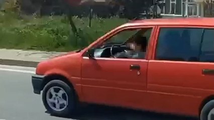 Maltepede trafikte çocuk sürücü 