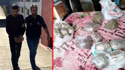 Evinde 4.5 kilo esrar çıktı, emniyetteki savunması pes dedirtti