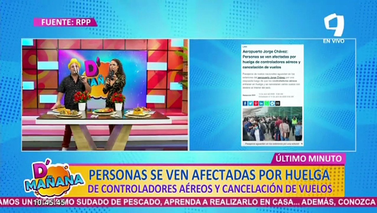 Karla Tarazona se queda varada en aeropuerto debido a paro de controladores aéreos