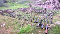 Irak'ın kuzeyinde teröristlerin inlerine girildi... PKK'ya ait çok sayıda silah ele geçirildi