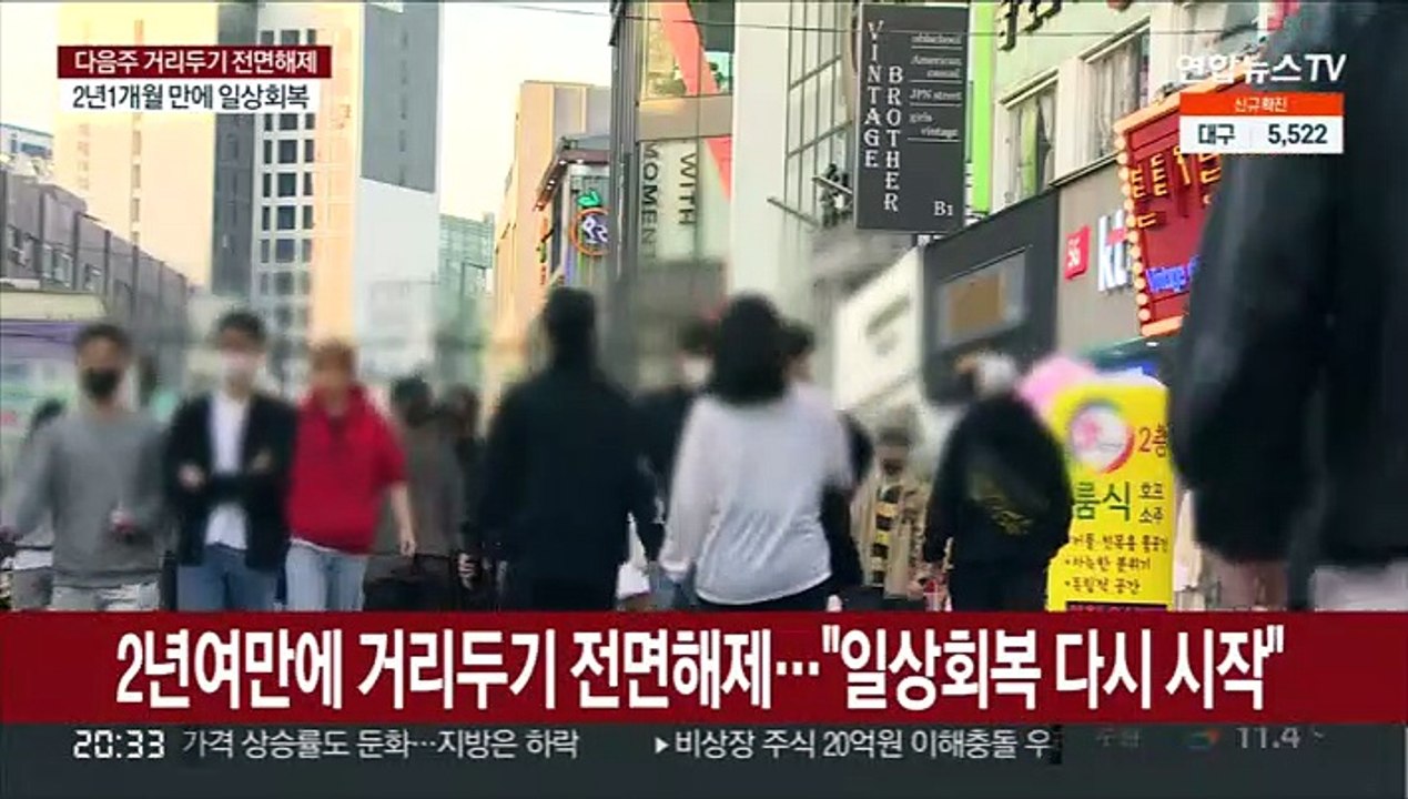 2년여 만에 거리두기 전면 해제…마스크 착용은 유지