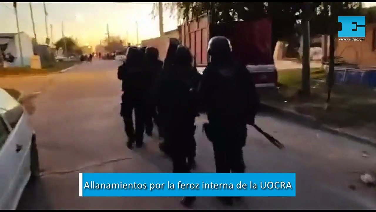 Cuadro de Pablo Escobar, armas y sin detenidos en allanamientos por la interna de la UOCRA