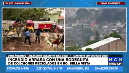 ¡Incendio arrasa bodeguita de colchones de reciclados en bo. Bella Vista!