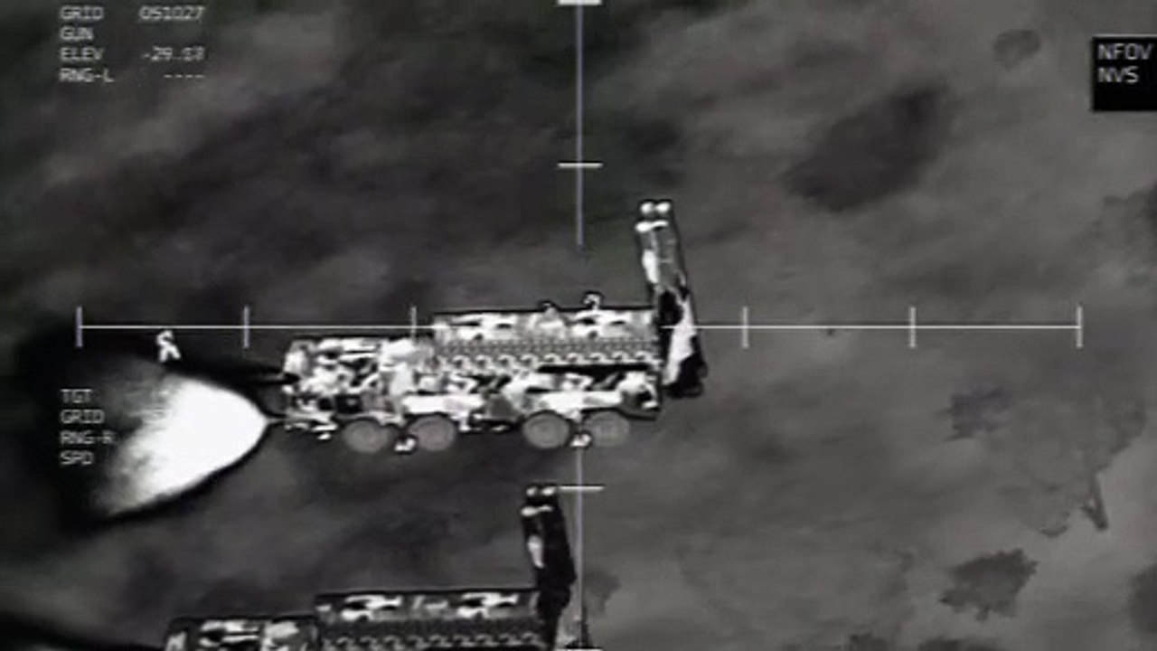 Russian IskanderM missile system Destroyed by a direct hit from AC130