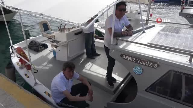 (MUĞLA- Tekne atıklarını toplayarak denizlerin kirlenmesini önleyen dernek, çevreciler ile buluştu