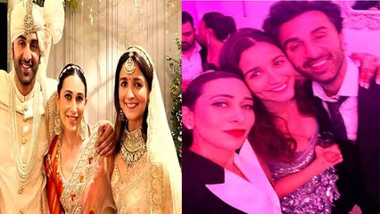 lia Ranbir संग Karishma Kapoor की रिसेप्शन से Photo viral, ननद भाभी का दिखा गहरा बॉन्ड | FilmiBeat