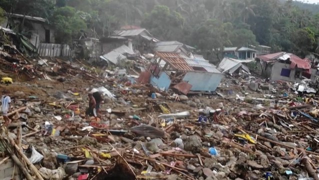 Village devastated by landslide in the Philippines