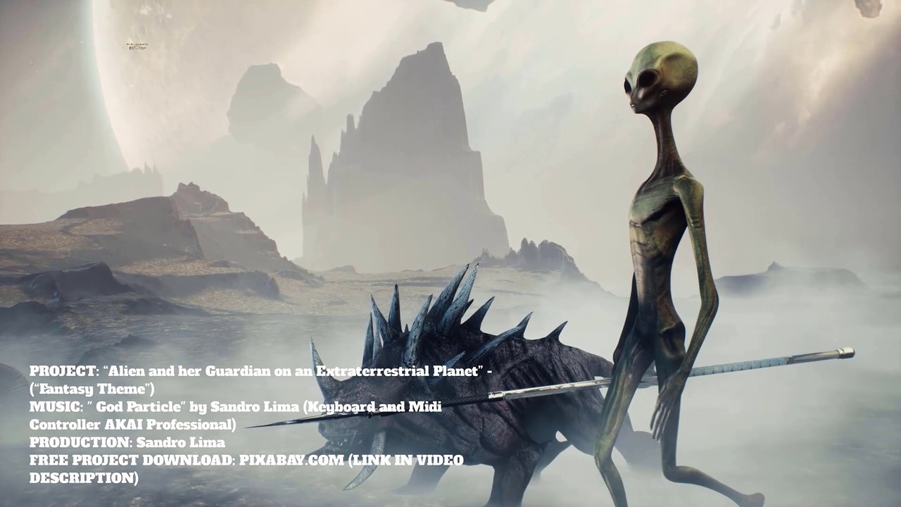 Alien and her Guardian on an Extraterrestrial Planet - (“Fantasy Theme”)
